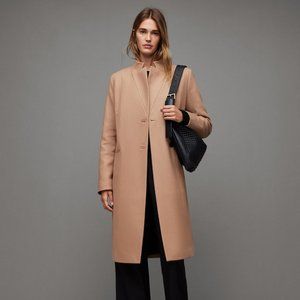 All Saints Sidney Wool Cashmere Slim Fit Coat